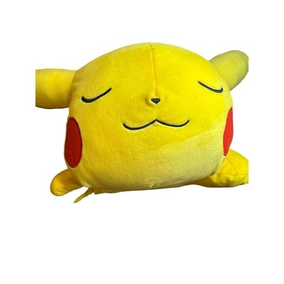 Pokemon Pikachu Sleeping Plush 18" Yellow Washable Toy 3+ Years - Picture 1 of 10